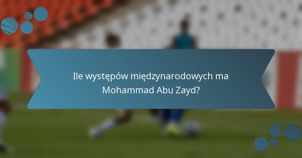 Ile występów międzynarodowych ma Mohammad Abu Zayd?