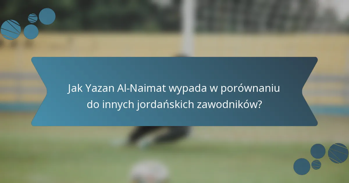 Jak Yazan Al-Naimat wypada w porównaniu do innych jordańskich zawodników?