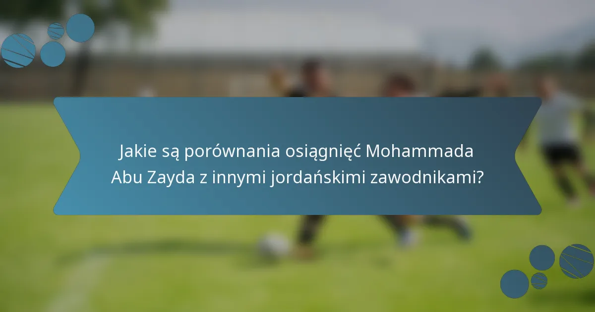 Jakie są porównania osiągnięć Mohammada Abu Zayda z innymi jordańskimi zawodnikami?