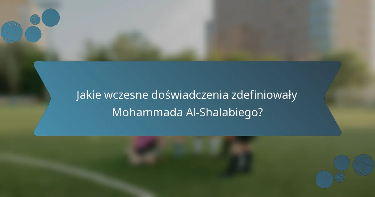 Jakie wczesne doświadczenia zdefiniowały Mohammada Al-Shalabiego?